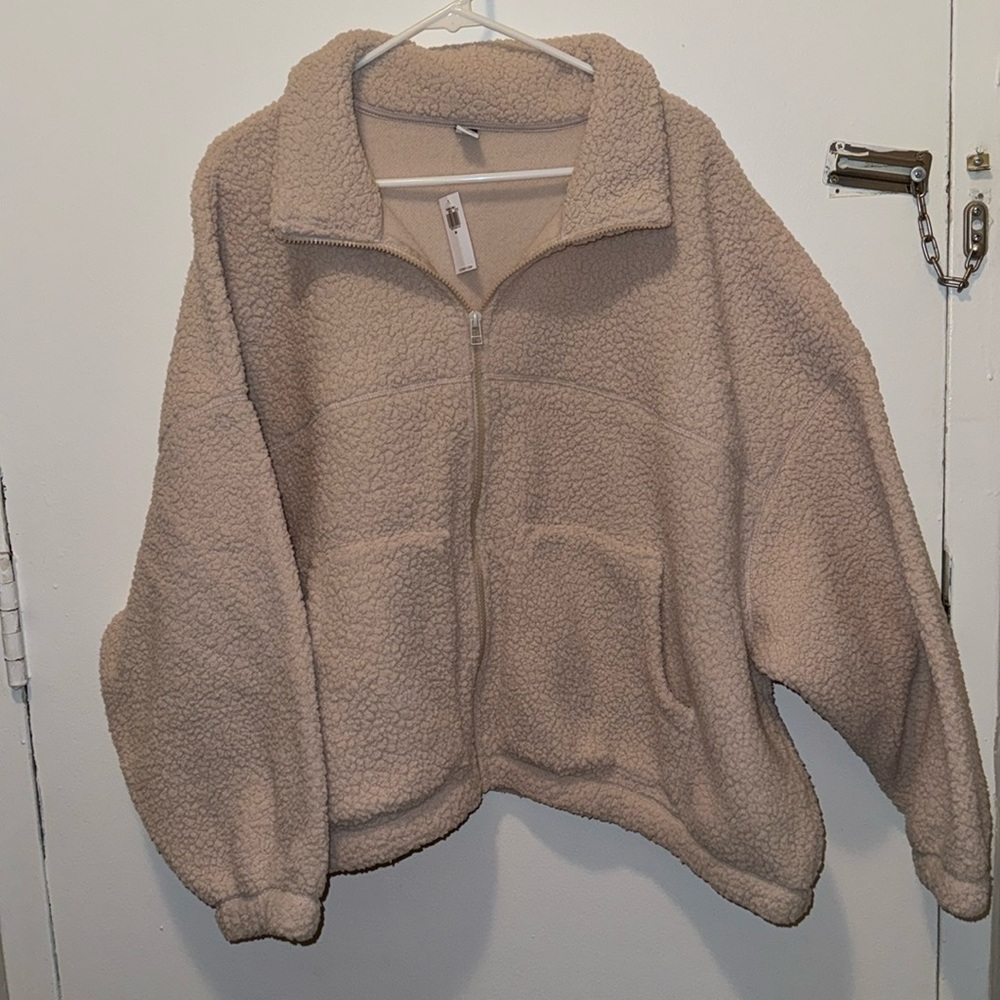 NWT Old Navy Cropped Sherpa Full Zip Jacket - Size 2X